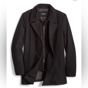 Kenneth Cole Men's Wool Blend Peacoat with Bib Coat Sz XS